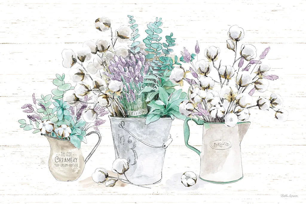 Farmhouse Cotton I by Beth Grove. SKU 50895i. Archival Giclee Fine art print for wall decor.