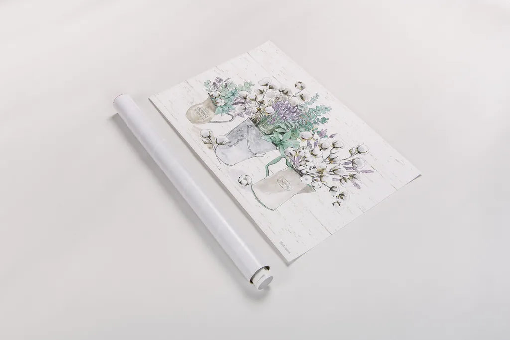 Farmhouse Cotton I by Beth Grove. shown as a rolled paper print. Available as archival giclee rolled canvas, fine art paper, or poster print. SKU 50895i.