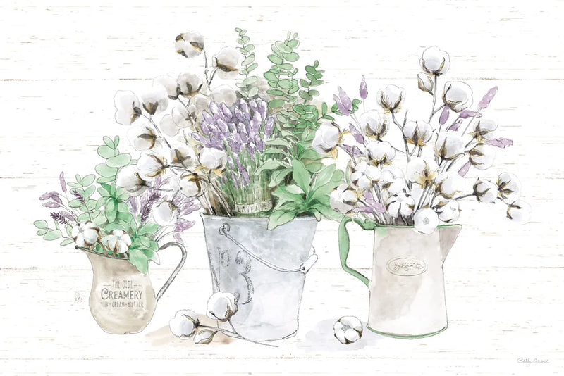 Farmhouse Cotton I Sage by Beth Grove. SKU 57448i. Archival Giclee Fine art print for wall decor.
