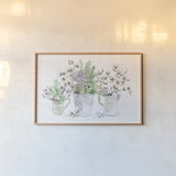 Farmhouse Cotton I Sage by Beth Grove. shown as a paper print in a natural frame. Available as a archival giclee rolled canvas, fine art paper, or poster print. SKU 57448i.