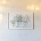 Farmhouse Cotton I Sage by Beth Grove. shown as a paper print in a white frame. Available as a archival giclee rolled canvas, fine art paper, or poster print. SKU 57448i.
