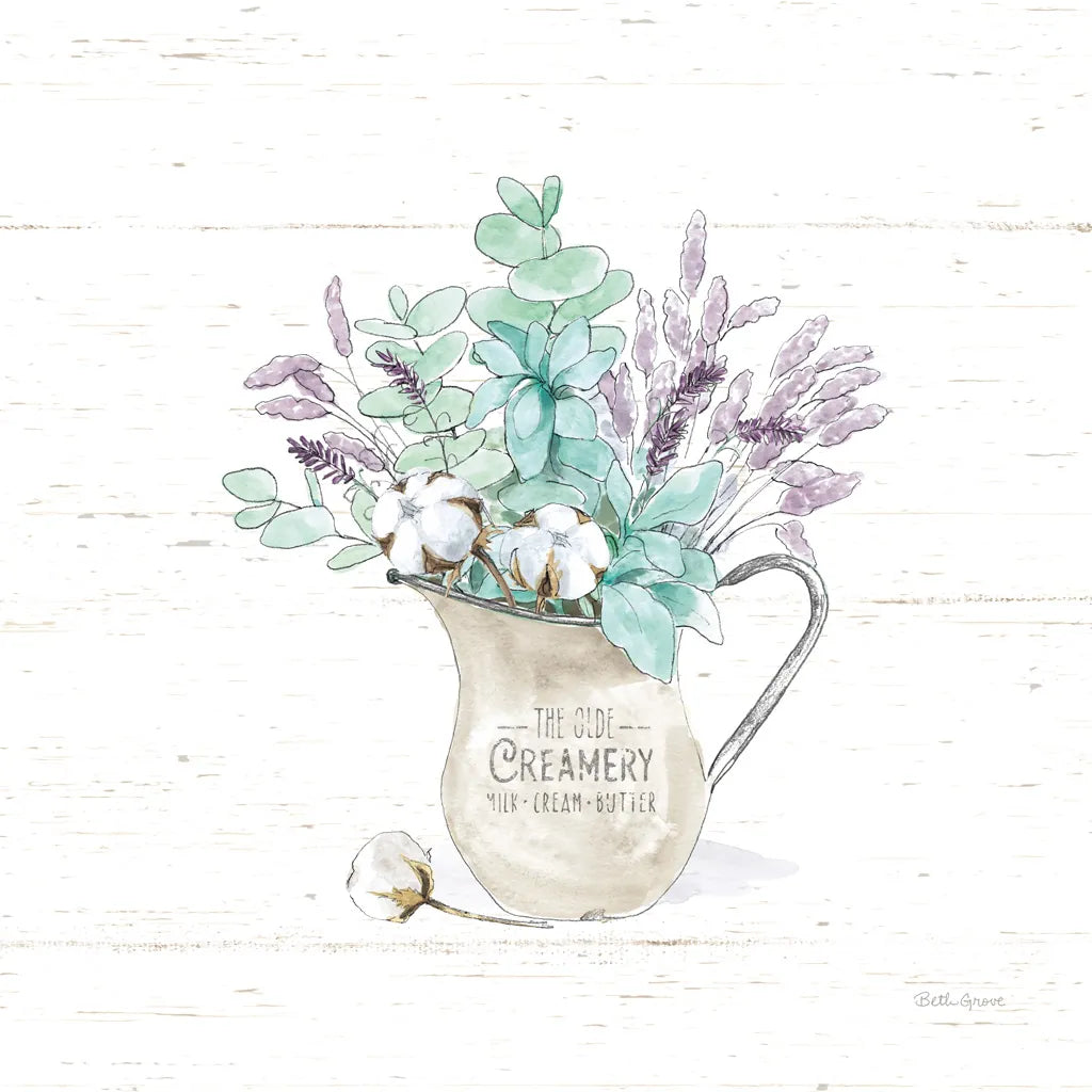 Farmhouse Cotton II No Words by Beth Grove. SKU 59734a. Archival Giclee Fine art print for wall decor.