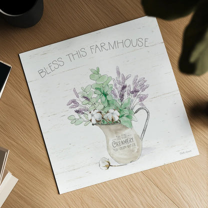 Farmhouse Cotton II Sage by Beth Grove. Shown as a detailed flat fine art print, highlighting archival giclee quality. Available as an archival giclee rolled canvas, fine art paper, or poster print. SKU 57449a.