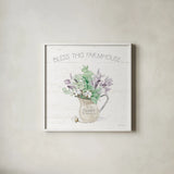 Farmhouse Cotton II Sage by Beth Grove. Shown in a crisp white glass frame for a clean and minimalist style. Available as an archival giclee rolled canvas, fine art paper, or poster print. SKU 57449a.