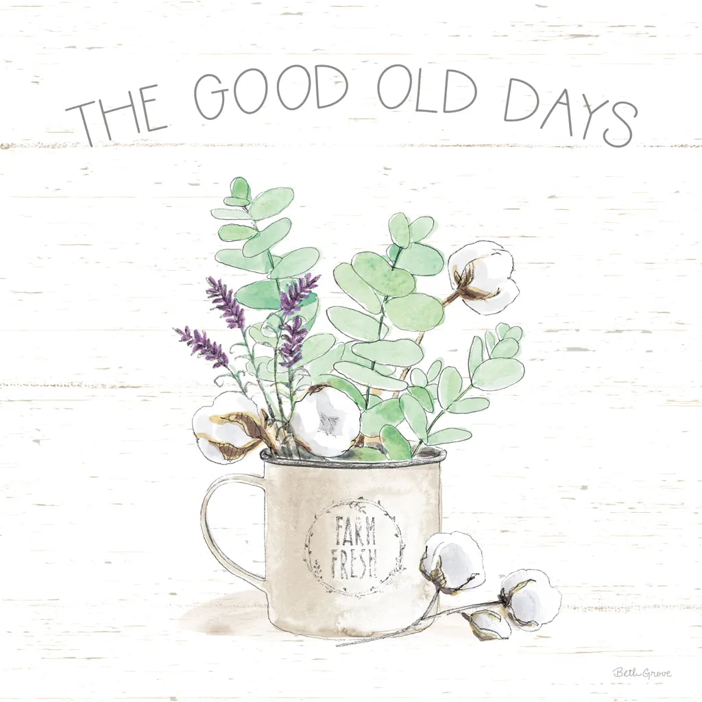 Farmhouse Cotton III Sage by Beth Grove. SKU 57450a. Archival Giclee Fine art print for wall decor.