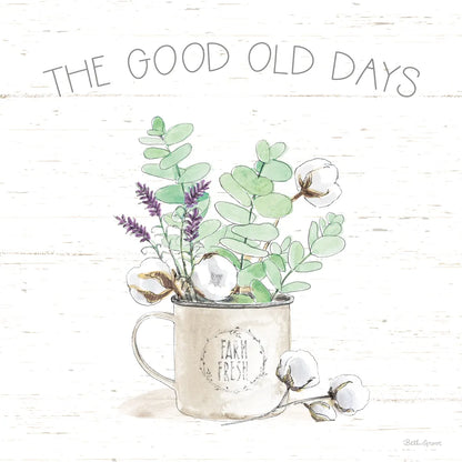 Farmhouse Cotton III Sage by Beth Grove. SKU 57450a. Archival Giclee Fine art print for wall decor.