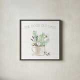 Farmhouse Cotton III Sage by Beth Grove. Shown in a sleek black glass frame for a contemporary gallery look. Available as an archival giclee rolled canvas, fine art paper, or poster print. SKU 57450a.