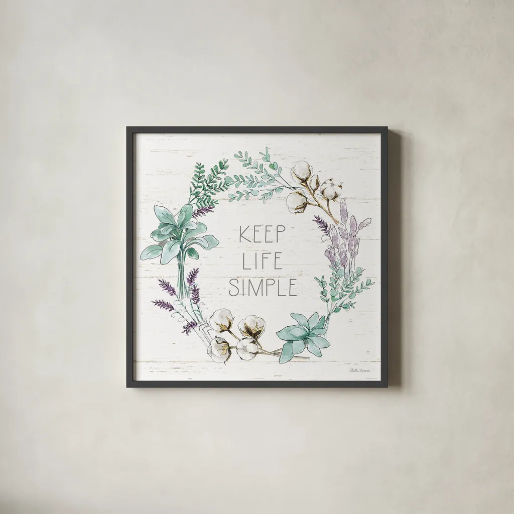 Farmhouse Cotton IX by Beth Grove. Shown in a sleek black glass frame for a contemporary gallery look. Available as an archival giclee rolled canvas, fine art paper, or poster print. SKU 50903a.