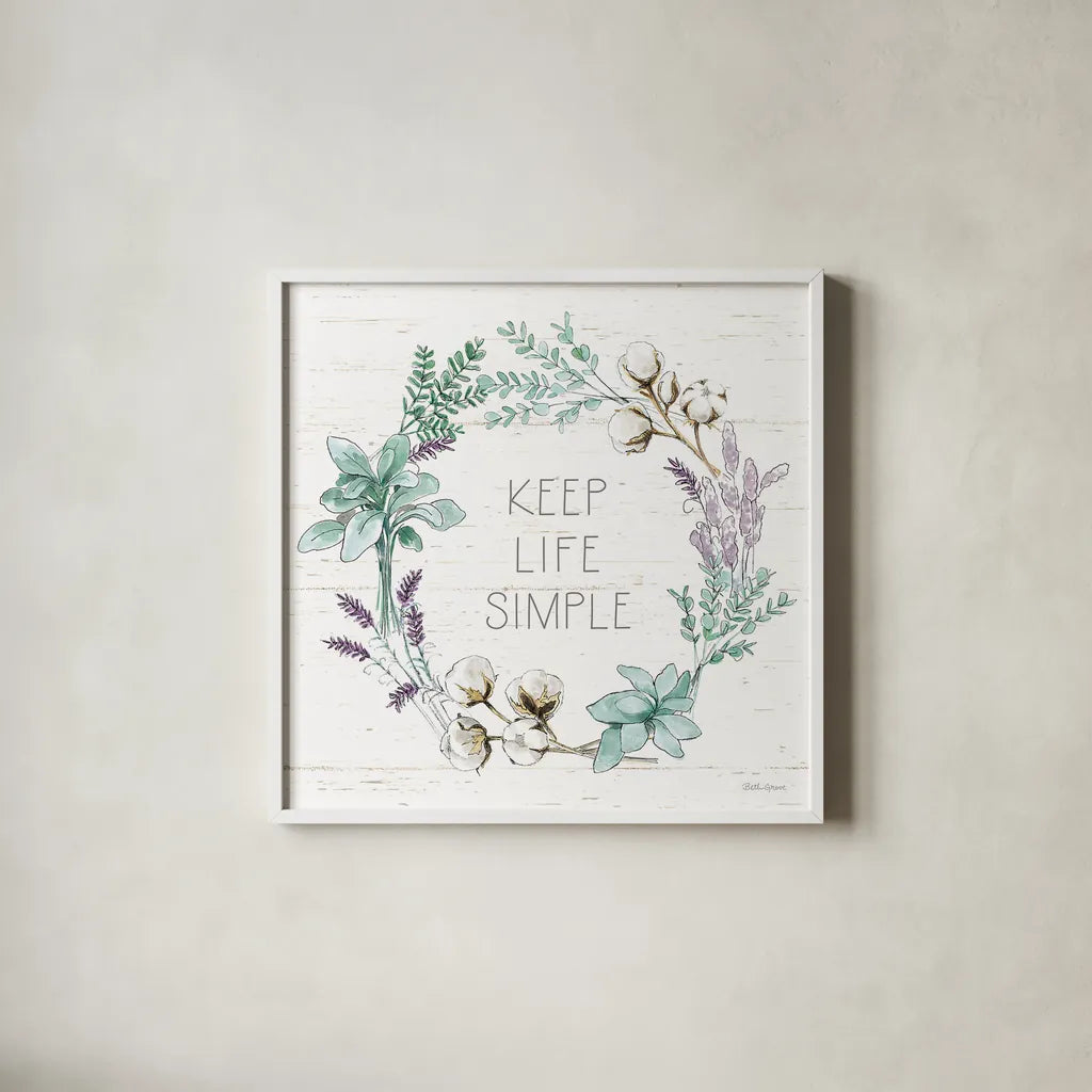 Farmhouse Cotton IX by Beth Grove. Shown in a crisp white glass frame for a clean and minimalist style. Available as an archival giclee rolled canvas, fine art paper, or poster print. SKU 50903a.