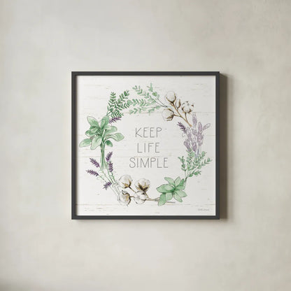 Farmhouse Cotton IX Sage by Beth Grove. Shown in a sleek black glass frame for a contemporary gallery look. Available as an archival giclee rolled canvas, fine art paper, or poster print. SKU 57456a.