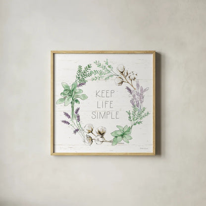 Farmhouse Cotton IX Sage by Beth Grove. Shown in a natural wood glass frame for a timeless modern aesthetic. Available as an archival giclee rolled canvas, fine art paper, or poster print. SKU 57456a.