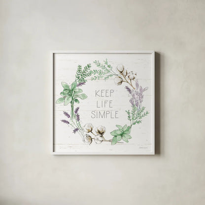 Farmhouse Cotton IX Sage by Beth Grove. Shown in a crisp white glass frame for a clean and minimalist style. Available as an archival giclee rolled canvas, fine art paper, or poster print. SKU 57456a.