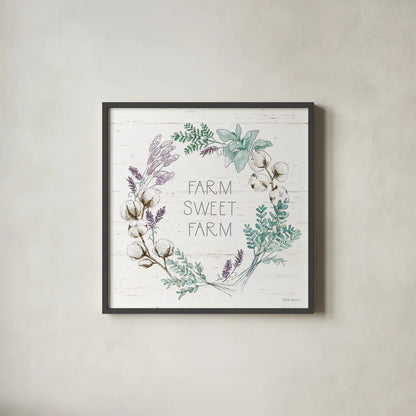 Farmhouse Cotton VIII by Beth Grove. Shown in a sleek black glass frame for a contemporary gallery look. Available as an archival giclee rolled canvas, fine art paper, or poster print. SKU 50902a.