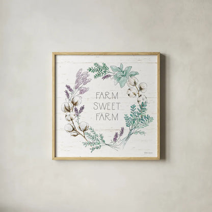 Farmhouse Cotton VIII by Beth Grove. Shown in a natural wood glass frame for a timeless modern aesthetic. Available as an archival giclee rolled canvas, fine art paper, or poster print. SKU 50902a.