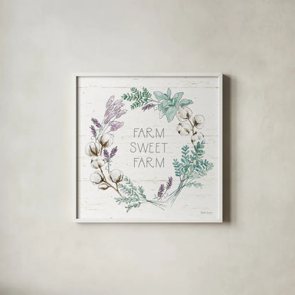 Farmhouse Cotton VIII by Beth Grove. Shown in a crisp white glass frame for a clean and minimalist style. Available as an archival giclee rolled canvas, fine art paper, or poster print. SKU 50902a.