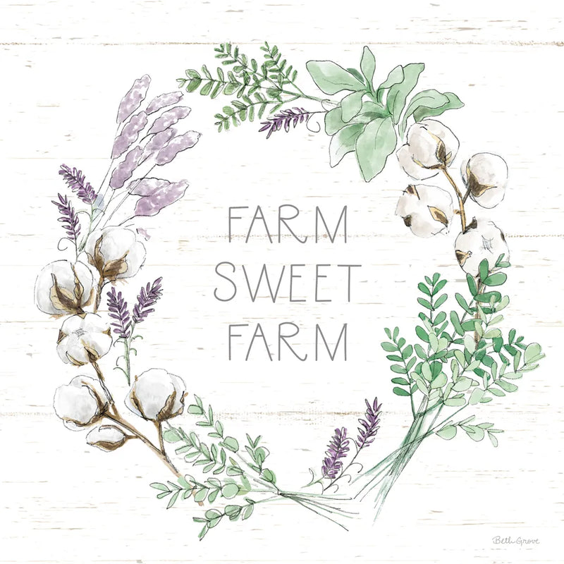 Farmhouse Cotton VIII Sage by Beth Grove. SKU 57455a. Archival Giclee Fine art print for wall decor.