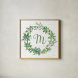 Farmhouse Cotton X v2 Dark Green by Beth Grove. Shown in a natural wood glass frame for a timeless modern aesthetic. Available as an archival giclee rolled canvas, fine art paper, or poster print. SKU 54315a.