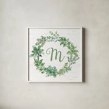 Farmhouse Cotton X v2 Dark Green by Beth Grove. Shown in a crisp white glass frame for a clean and minimalist style. Available as an archival giclee rolled canvas, fine art paper, or poster print. SKU 54315a.