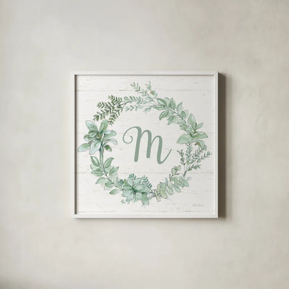 Farmhouse Cotton X v2 Sage by Beth Grove. Shown in a crisp white glass frame for a clean and minimalist style. Available as an archival giclee rolled canvas, fine art paper, or poster print. SKU 54266a.