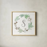 Farmhouse Cotton XI Sage by Beth Grove. Shown in a natural wood glass frame for a timeless modern aesthetic. Available as an archival giclee rolled canvas, fine art paper, or poster print. SKU 57458a.
