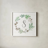 Farmhouse Cotton XI Sage by Beth Grove. Shown in a crisp white glass frame for a clean and minimalist style. Available as an archival giclee rolled canvas, fine art paper, or poster print. SKU 57458a.