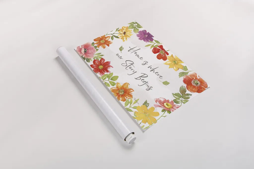 Farmhouse Floral I by Beth Grove. shown as a rolled paper print. Available as archival giclee rolled canvas, fine art paper, or poster print. SKU 56719i.