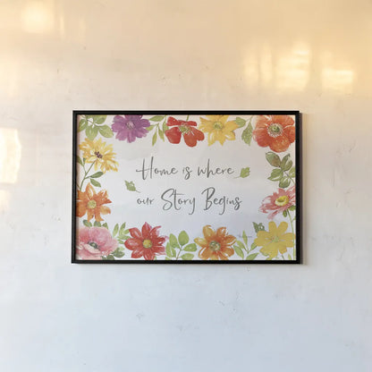 Farmhouse Floral I by Beth Grove. shown as a paper print in a black flame. Available as a archival giclee rolled canvas, fine art paper, or poster print. SKU 56719i.