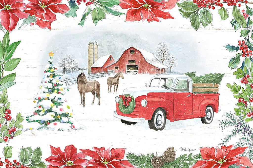 Farmhouse Holidays I by Beth Grove. SKU 45567i. Archival Giclee Fine art print for wall decor.