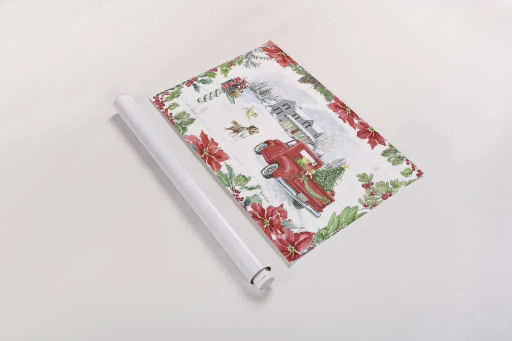 Farmhouse Holidays II by Beth Grove. shown as a rolled paper print. Available as archival giclee rolled canvas, fine art paper, or poster print. SKU 45568i.