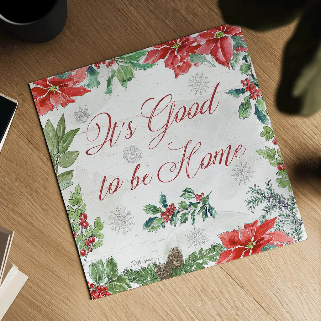 Farmhouse Holidays IV by Beth Grove. Shown as a detailed flat fine art print, highlighting archival giclee quality. Available as an archival giclee rolled canvas, fine art paper, or poster print. SKU 45570a.