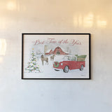 Farmhouse Holidays V by Beth Grove. shown as a paper print in a black flame. Available as a archival giclee rolled canvas, fine art paper, or poster print. SKU 45571i.