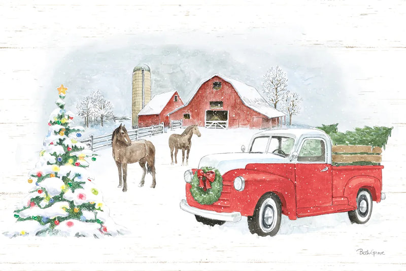 Farmhouse Holidays V no Words by Beth Grove. SKU 81961i. Archival Giclee Fine art print for wall decor.