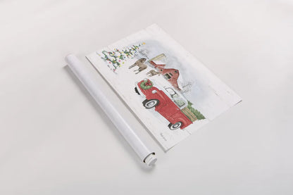 Farmhouse Holidays V no Words by Beth Grove. shown as a rolled paper print. Available as archival giclee rolled canvas, fine art paper, or poster print. SKU 81961i.