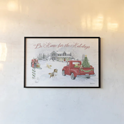 Farmhouse Holidays VI by Beth Grove. shown as a paper print in a black flame. Available as a archival giclee rolled canvas, fine art paper, or poster print. SKU 45572i.