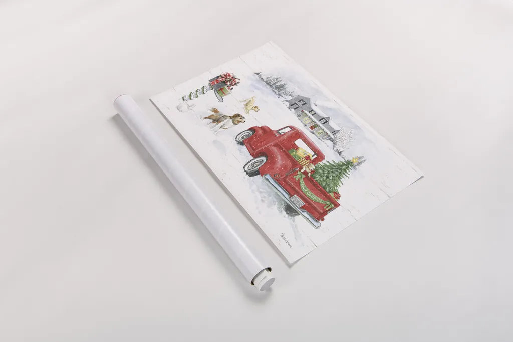 Farmhouse Holidays VI No Words by Beth Grove. shown as a rolled paper print. Available as archival giclee rolled canvas, fine art paper, or poster print. SKU 66637i.