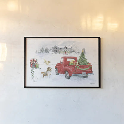 Farmhouse Holidays VI No Words by Beth Grove. shown as a paper print in a black flame. Available as a archival giclee rolled canvas, fine art paper, or poster print. SKU 66637i.