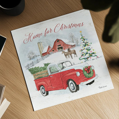 Farmhouse Holidays VII by Beth Grove. Shown as a detailed flat fine art print, highlighting archival giclee quality. Available as an archival giclee rolled canvas, fine art paper, or poster print. SKU 45573a.