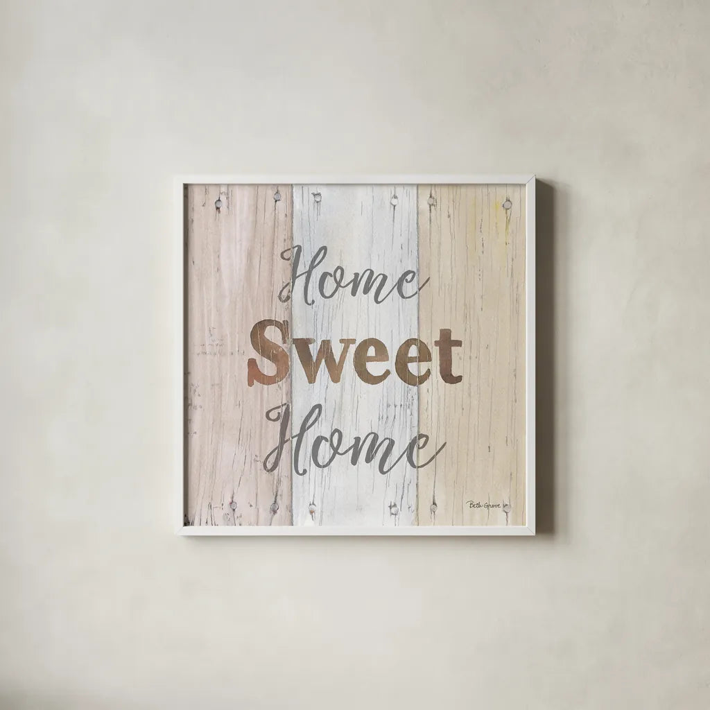 Farmhouse VI by Beth Grove. Shown in a crisp white glass frame for a clean and minimalist style. Available as an archival giclee rolled canvas, fine art paper, or poster print. SKU 37594a.