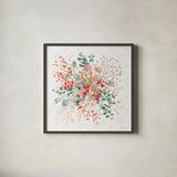 Festive Season II by Beth Grove. Shown in a sleek black glass frame for a contemporary gallery look. Available as an archival giclee rolled canvas, fine art paper, or poster print. SKU 72311a.