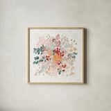 Festive Season III by Beth Grove. Shown in a natural wood glass frame for a timeless modern aesthetic. Available as an archival giclee rolled canvas, fine art paper, or poster print. SKU 72312a.