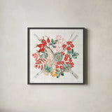 Festive Season VI by Beth Grove. Shown in a sleek black glass frame for a contemporary gallery look. Available as an archival giclee rolled canvas, fine art paper, or poster print. SKU 72315a.