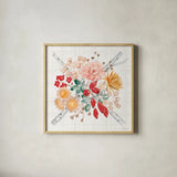 Festive Season VII by Beth Grove. Shown in a natural wood glass frame for a timeless modern aesthetic. Available as an archival giclee rolled canvas, fine art paper, or poster print. SKU 72316a.