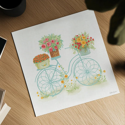 Flea Market Flowers I by Beth Grove. Shown as a detailed flat fine art print, highlighting archival giclee quality. Available as an archival giclee rolled canvas, fine art paper, or poster print. SKU 98890a.