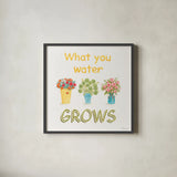Flea Market Flowers V by Beth Grove. Shown in a sleek black glass frame for a contemporary gallery look. Available as an archival giclee rolled canvas, fine art paper, or poster print. SKU 98894a.
