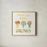 Flea Market Flowers V by Beth Grove. Shown in a natural wood glass frame for a timeless modern aesthetic. Available as an archival giclee rolled canvas, fine art paper, or poster print. SKU 98894a.