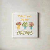 Flea Market Flowers V by Beth Grove. Shown in a crisp white glass frame for a clean and minimalist style. Available as an archival giclee rolled canvas, fine art paper, or poster print. SKU 98894a.