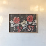 Flora Toile I Dark by Beth Grove. shown as a paper print in a natural frame. Available as a archival giclee rolled canvas, fine art paper, or poster print. SKU 92948i.