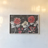 Flora Toile I Dark by Beth Grove. shown as a paper print in a white frame. Available as a archival giclee rolled canvas, fine art paper, or poster print. SKU 92948i.