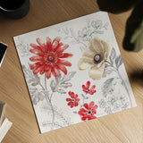Flora Toile II by Beth Grove. Shown as a detailed flat fine art print, highlighting archival giclee quality. Available as an archival giclee rolled canvas, fine art paper, or poster print. SKU 92949a.