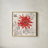 Flora Toile IV by Beth Grove. Shown in a natural wood glass frame for a timeless modern aesthetic. Available as an archival giclee rolled canvas, fine art paper, or poster print. SKU 92951a.